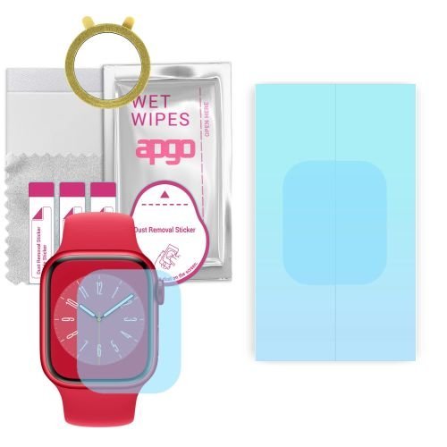 1x folia ochronna hydrożelowa do Apple Watch 8 (41mm) - apgo HD HQ FLEX Smartwatch Hydrogel Protection Ochrona na ekran smartwatcha