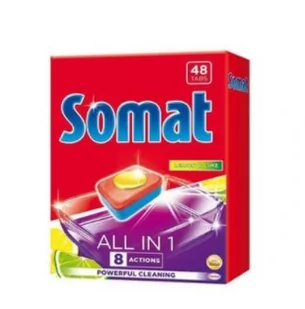 Somat All in 1 Tabletki do zmywarki Lemon & Lime 48 szt. - Środki do zmywarek - miniaturka - grafika 1
