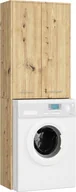 Szafki łazienkowe - Fabryka Mebli Akord Słupek łazienkowy FIN 180 cm nad pralkę regał 2 drzwi - dąb artisan - miniaturka - grafika 1