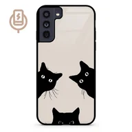 Etui i futerały do telefonów - Czarne koty - Galaxy S21 FE 5G Etui szklane flexible indukcyjne - miniaturka - grafika 1