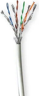 Kabel sieciowy w rolkach CAT7 Solid S/FTP Czysta miedź 305,0 m Wewnętrzny Okrągły LSZH Szary Pudełko - Kable miedziane - miniaturka - grafika 1