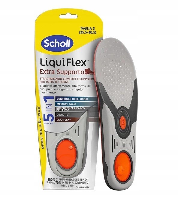 Scholl Liquiflex Extra Support - Wkładki Do Obuwia, Rozmiar S (35,5-40,5)