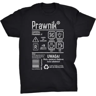 Prawnik Etykieta Koszulka Prezent Dla Prawnika - Koszulki męskie - miniaturka - grafika 1