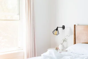 Czarny kinkiet druciany do sypialni DUCOS LOFT - Lampy ścienne - miniaturka - grafika 1