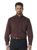 Koszule męskie - Wrangler Riggs Workwear Męska koszula robocza z długim rękawem Logger Twill, Burgund, L - miniaturka - grafika 1