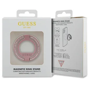 Guess MagSafe Ring stand GUMRSALDGP różowy/pink Rhinestone - Etui i futerały do telefonów - miniaturka - grafika 7