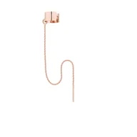 Kolczyki - Nausznica z różowego złota z przewlekanym łańcuszkiem - miniaturka - grafika 1