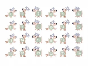 Klamerka drewniana kalendarz adwentowy renifer - Ozdoby bożonarodzeniowe - miniaturka - grafika 1