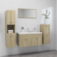 Meble łazienkowe - Zestaw mebli łazienkowych, kolor dąb sonoma, płyta wiórowa - miniaturka - grafika 1