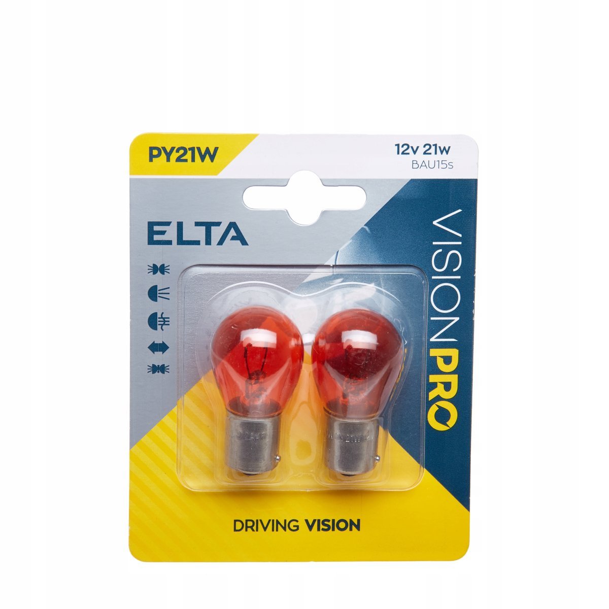 ŻARÓWKA ELTA VISION PRO PY21W 12V POMARAŃCZOWA