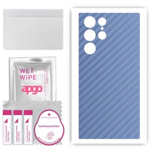 folia naklejka skórka strukturalna na TYŁ do Samsung Galaxy S23 Ultra - Carbon Granatowy - apgo SKINS