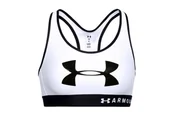Biustonosze - Under Armour Mid Keyhole Graphic Bra 1344333-100, Kobieta, Biustonosz, Biały - miniaturka - grafika 1