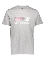 Koszulki sportowe męskie - New Balance Koszulka sportowa "Sport Core Plus" w kolorze szarym - miniaturka - grafika 1