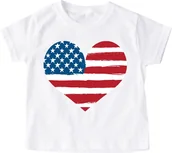 Koszulki dla dziewczynek - Koszulka serce flaga usa - miniaturka - grafika 1