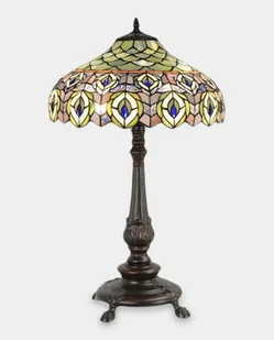 Lampa Witrażowa w Stylu Tiffany Pawie Oczka - Lampy stojące - miniaturka - grafika 1