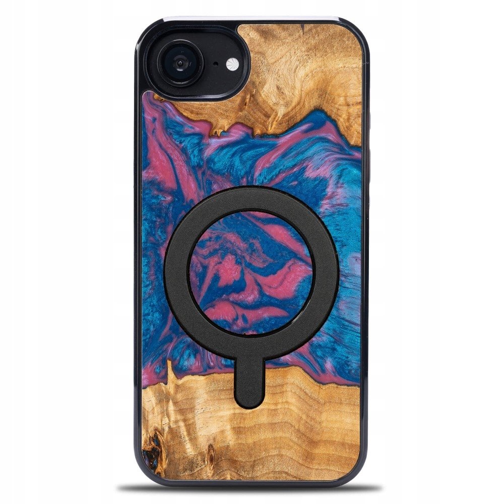 Bewood Drewniane etui do iPhone 16e, Unique Neons Vegas do MagSafe