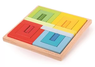 Cylindry prostokąty i otwarte kwadraty drewniana układanka Bigjigs Toys 33036 - Układanki dla dzieci - miniaturka - grafika 1
