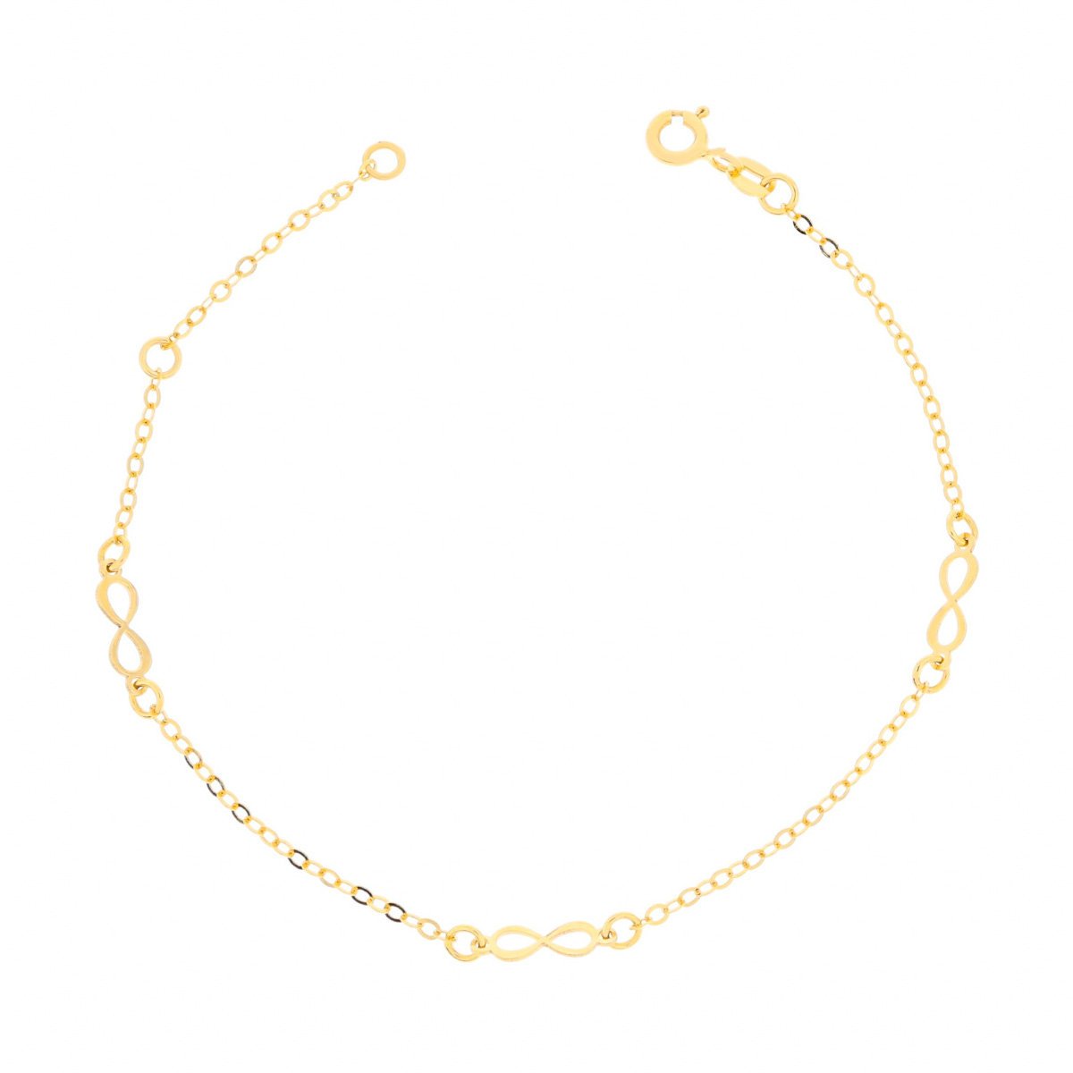 Złota bransoletka celebrytka znak nieskończoności 16+3 cm pr. 585