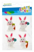Zabawki kreatywne - Ozdoba dekoracyjna filcowa samoprzylepna Zajączek 4szt Wielkanoc CRAFT WITH FUN 531804 - miniaturka - grafika 1