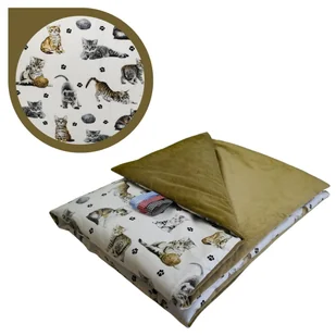 Kocyk Dziecięcy 75x100 Letni Kotki Białe/Beż Bawełna/Velvet Polski Producent - Koce i narzuty dla dzieci Kocyk Dziecięcy 75x100 Letni Kotki Białe/Beż Bawełna/Velvet Polski Producent - Koce i narzuty dla dzieci - miniaturka - grafika 1