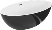 Wanny - Mexen Nike wanna wolnostojąca 175 x 100 cm, biała/czarna, przelew gun gray szczotkowany - 54071751075-66 - miniaturka - grafika 1