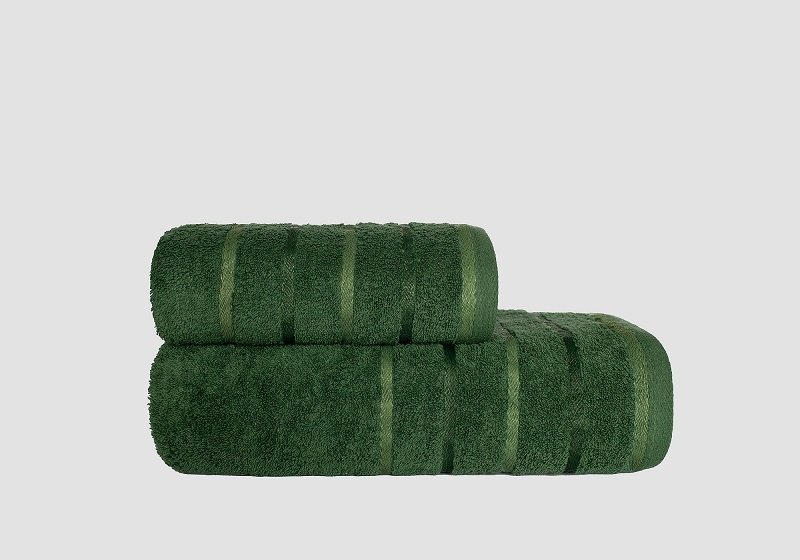 Bawełniany ręcznik kąpielowy w ozdobne paski Fresh 50x90cm Zielony