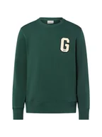 Bluzy męskie - Gant Bluza męska - G Badge Mężczyźni Bawełna zielony jednolity, M - miniaturka - grafika 1