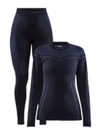 Pozostała odzież narciarska - CRAFT Bielizna termoaktywna damska CORE DRY FUSEKNIT SET czarny-M-Czarny - miniaturka - grafika 1