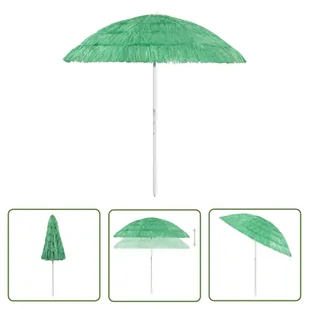 The Living Store Parasol plażowy w hawajskim stylu - zielony - 240 cm - Parasol Ogrodowy - Parasole ogrodowe - miniaturka - grafika 1