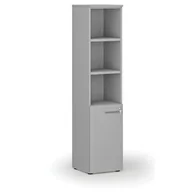 Szafy biurowe - Szafa biurowa kombinowana PRIMO GRAY, drzwi na 2 poziomach, 1781 x 400 x 420 mm, szary - miniaturka - grafika 1