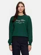 Bluzy damskie - Tommy Hilfiger Bluza Modern WW0WW43574 Zielony Regular Fit - miniaturka - grafika 1