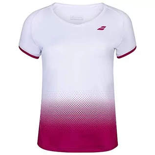 Koszulki i topy damskie - Babolat Unisex Compete Cap Sleeve Top G podkoszulek dziecięcy biały Weiß/Rot (Vivacious Red) 6-8 Jahre - grafika 1