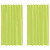Zasłony - vidaXL Zasłony woalowe z kieszeniami na drążek 2 szt. Jabłko zielone - miniaturka - grafika 1