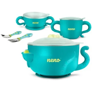 NENO Termiczny zestaw miseczek i sztućców do jedzenia Neno Polpo - dla dzieci i niemowląt - Miseczki i talerzyki dla dzieci - miniaturka - grafika 1
