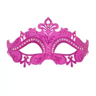 Dodatki do strojów karnawałowych - Maska wenecka, różowa - miniaturka - grafika 1