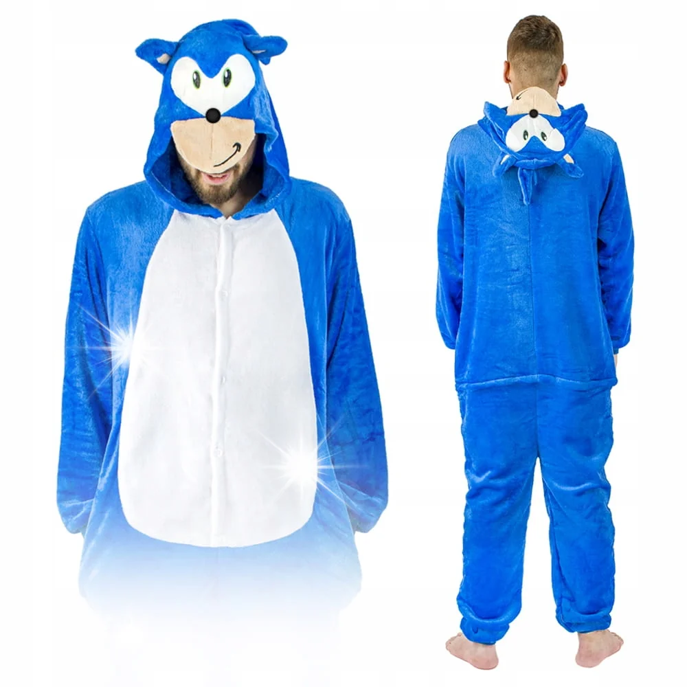Piżama męska kigui onesie jednoczęściowa kombinezon sonic S na prezent