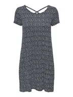 Sukienki - ONLY Onlbera Back Lace Up S/S Dress Jrs Noos Sukienka Kobiety, Night Sky/Aop:lana Grafic, S - miniaturka - grafika 1