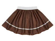 Sukienki i spódniczki dla dziewczynek - SPÓDNICZKA POLIESTER BRĄZOWA 34cm - miniaturka - grafika 1