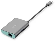 Karty sieciowe - Karta sieciowa I-TEC USB-C z Ethernet 1x USB-C do RJ-45 1x USB 3.0 C31METALANHUB - miniaturka - grafika 1
