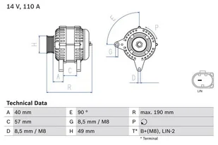 Alternator Bosch 0 986 083 910 - Alternatory - miniaturka - grafika 1