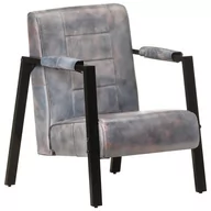 Fotele - vidaXL Lumarko Fotel z prawdziwej, koziej skóry, 60x80x87 cm, szary 325149 - miniaturka - grafika 1