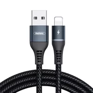 Kable USB - Remax podświetlany nylonowy kabel przewód USB - Lightning z diodą LED 2,4 A 1 m czarny (RC-152i balck) - Lightning (męski) USB Typ A (męski) RC-152i black - miniaturka - grafika 1