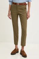 Spodnie damskie - Sisley spodnie damskie kolor zielony proste medium waist 4AI655AH6 - miniaturka - grafika 1