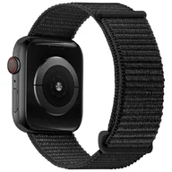Akcesoria do smartwatchy - Pasek Alogy Nylon Strap z rzepem do Apple Watch 1/2/3/4/5/6/7/8/SE 38/40/41mm Czarny - miniaturka - grafika 1