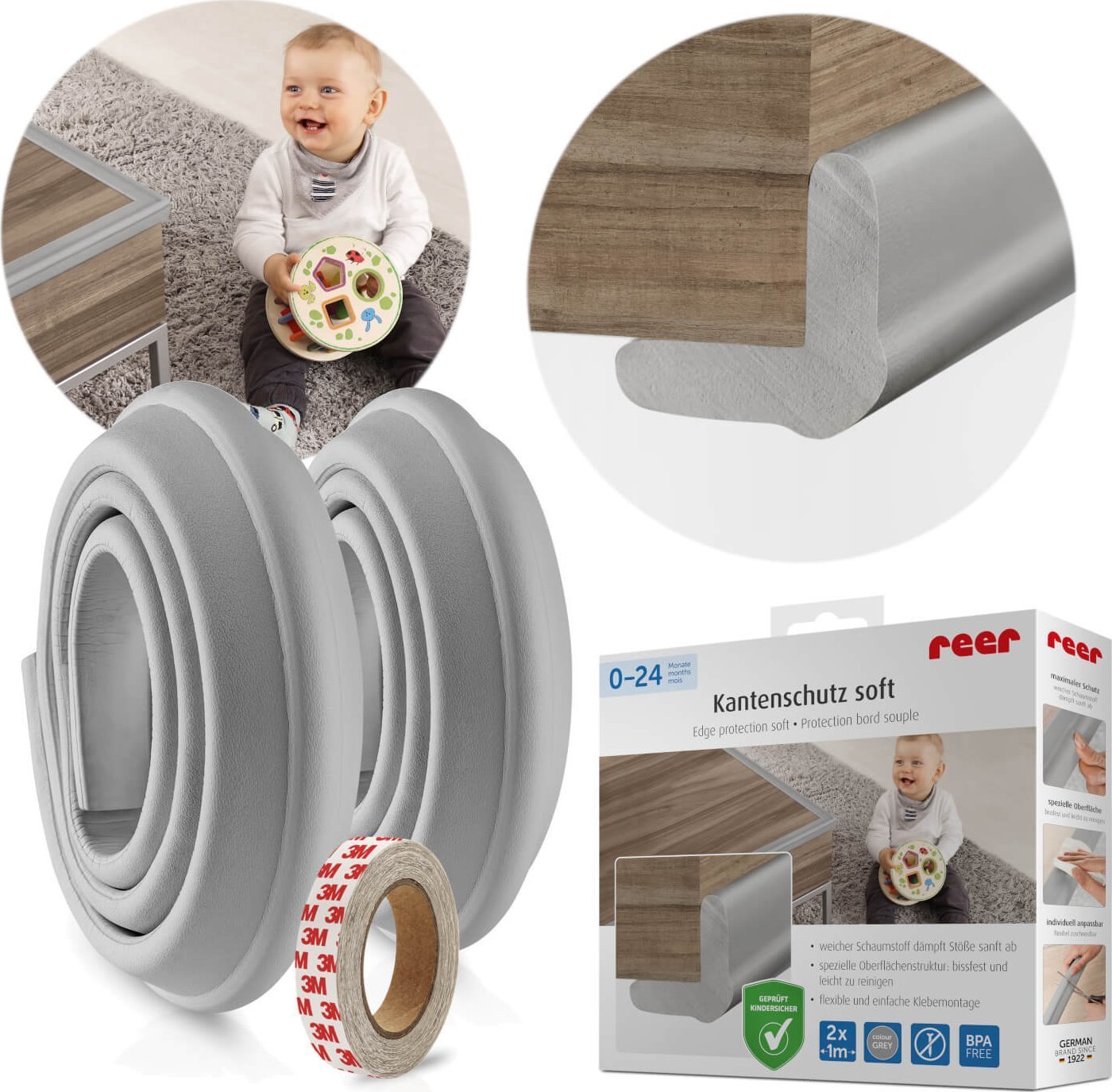 Reer Zabezpieczenie krawędzi narożników 2m taśm 3M REER