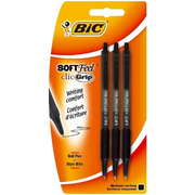 Długopisy - BIC - Długopisy BIC Soft Feel średnia końcówka (1,0 mm) czarny 3 szt. - miniaturka - grafika 1