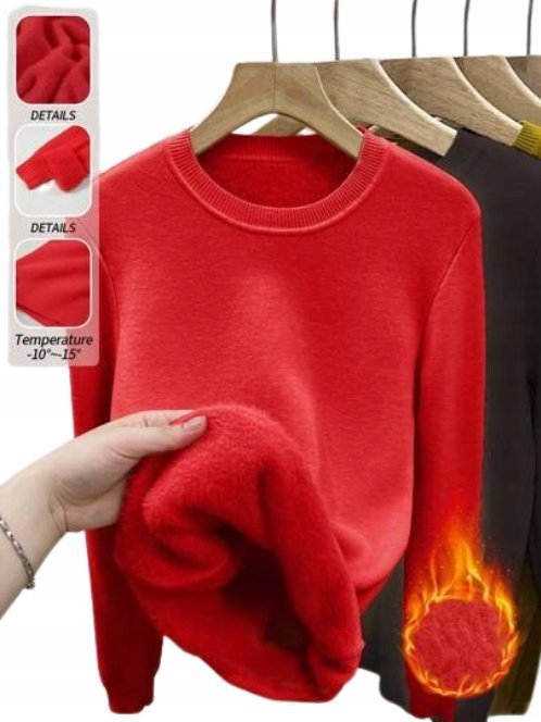 SHEIN DAMSKI SWETER CZERWONY Z DŁUGIM RĘKAWEM 38 1ŁYF