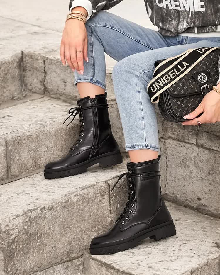 Royalfashion Damskie wysokie botki typu workery Ubbus-40