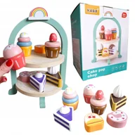 Domki dla lalek - Zestaw kuchenny dla dzieci drewniane zabawki akcesoria ZESTAW CUKIERNIKA - miniaturka - grafika 1