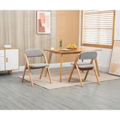 Krzesła - Zestaw 2 składanych krzeseł drewnianych z wyściełanym siedziskiem i zdejmowanymi pokrowcami, idealne do jadalni, biura, na wesele i piknik - miniaturka - grafika 1